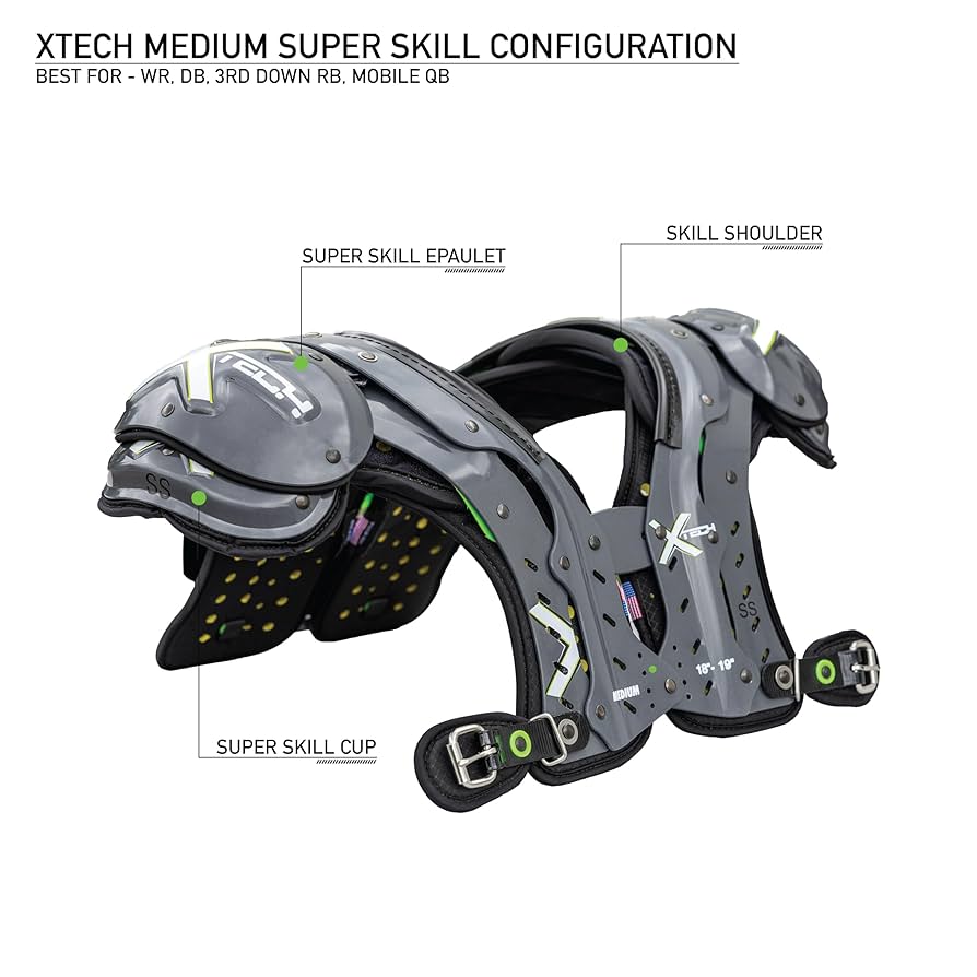 XTECH X2 Football Shoulder Pads - Best Configuration for WR